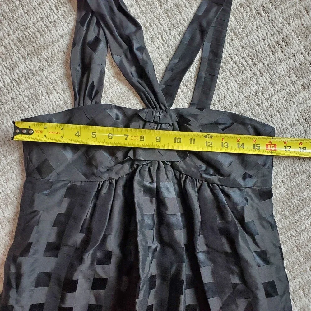 MARC BY MARC JACOBS black checkered pockets babydoll dress size 10